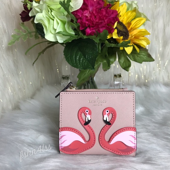 🔥SALE🔥Kate Spade SM Zip Bifold Flamingo Wallet - Picture 3 of 8